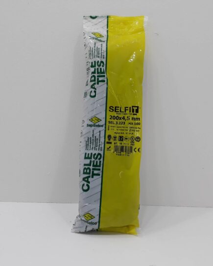 Cable Ties 200 x 4.5 mm Pack of 200 Yellow Sapiselco Zip Ties Nylon* 